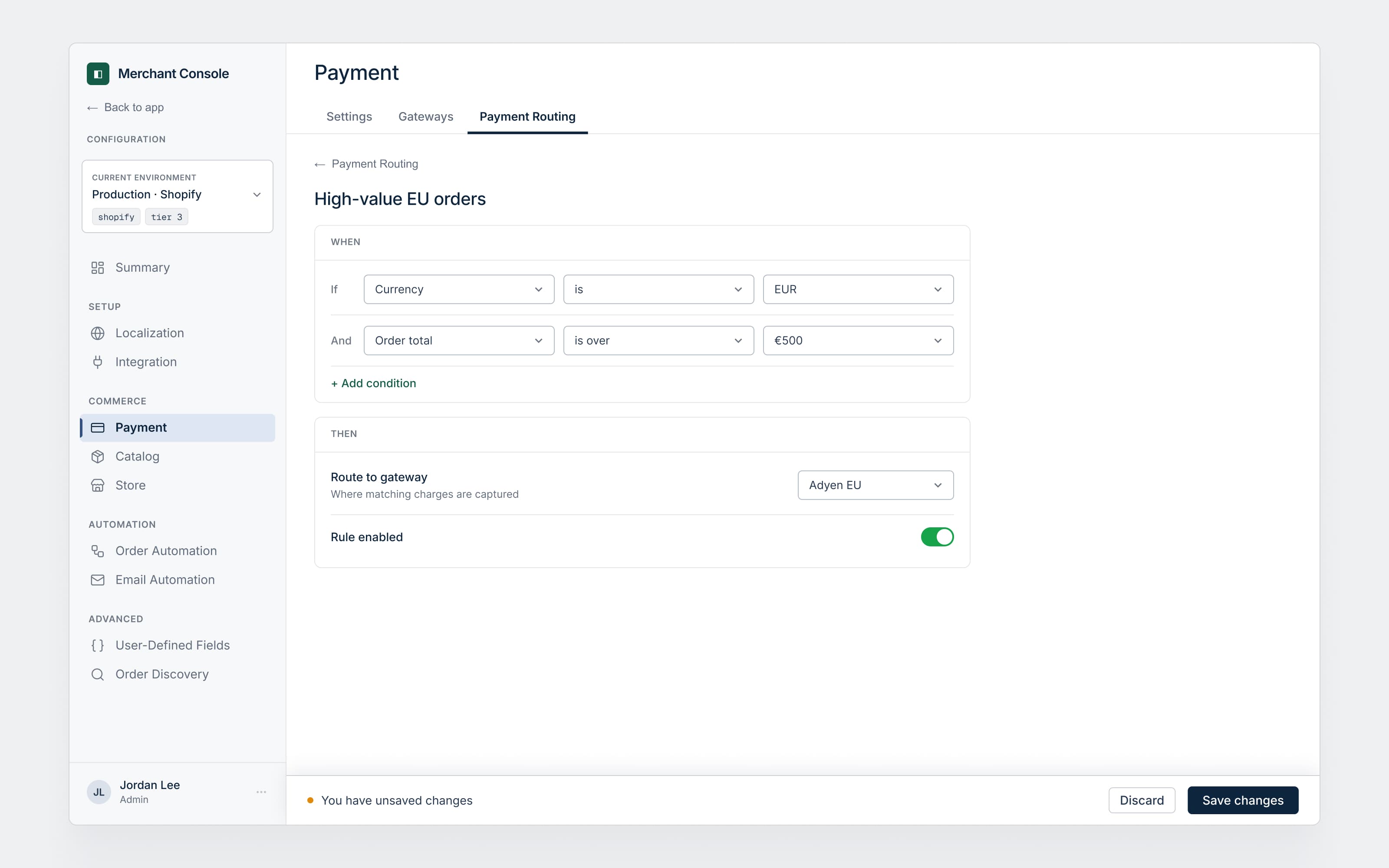 Payment routing